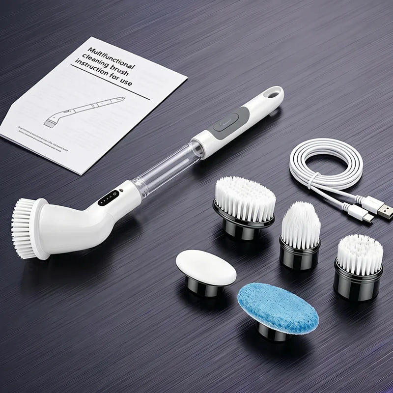 Cepillo de Limpieza Multiusos Inalámbrico para el Hogar, Cepillo Giratorio para Cocina, Cepillos para el Cabello, Escoba para Baño, Cepillo para Inodoro, Mopa Eléctrica